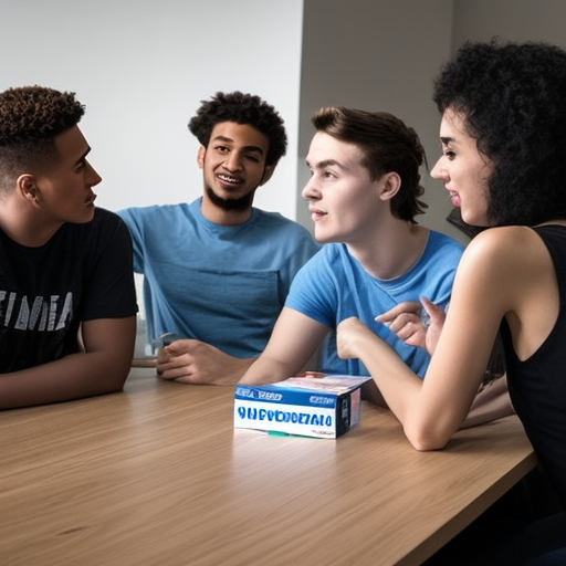 a-group-of-young-people-discussing-over-a-table-with-a-box-of-viagra-subtly-placed-in-the-foreground-%20%282%29